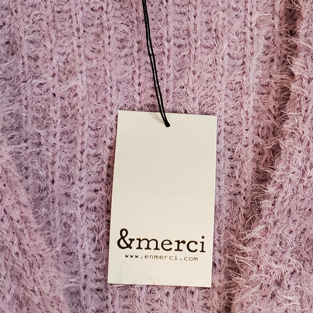 Fluffy Fuzzy Warm Lavender Cardigan Sweater Size Large